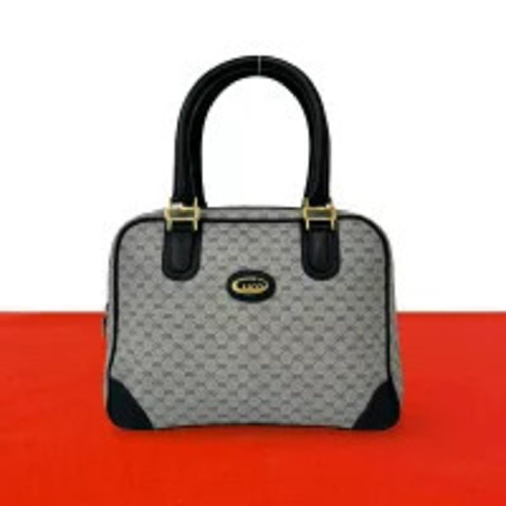 Gucci GG Leather Boston Bag Navy Blue